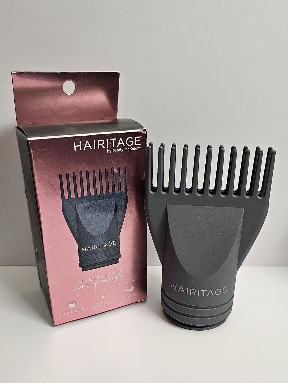 Hairitage by Mindy McKnight Stretch It Out Hair Comb Attachment hair dryer NEW